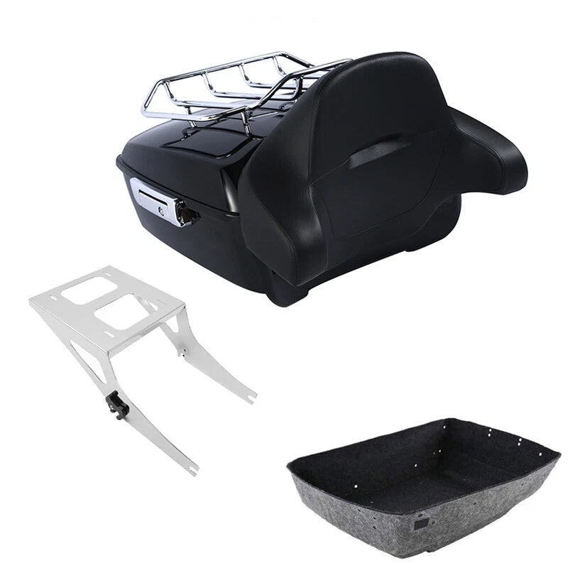 Trunk Backrest Pad Rack Mount for Harley Fat Boy (2008–2017)