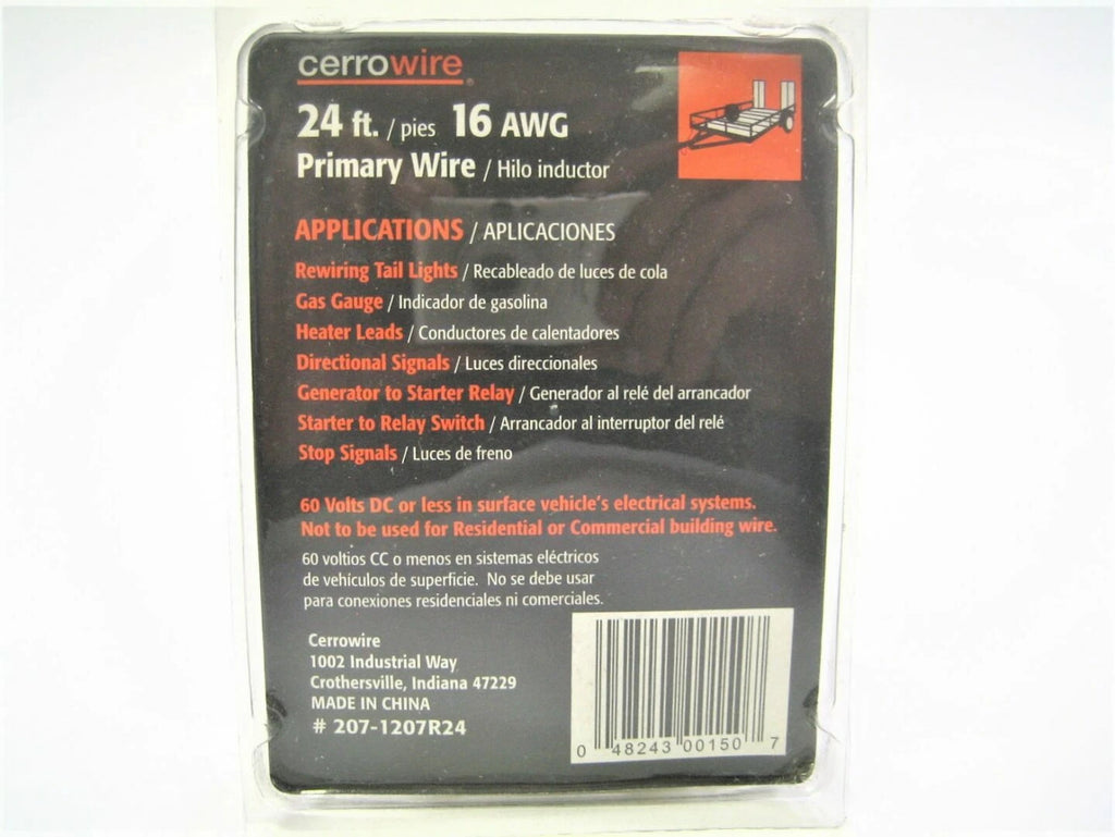 24ft 16 AWG Yellow Primary Wire for Marine Boat Trailer (Multi-Application)