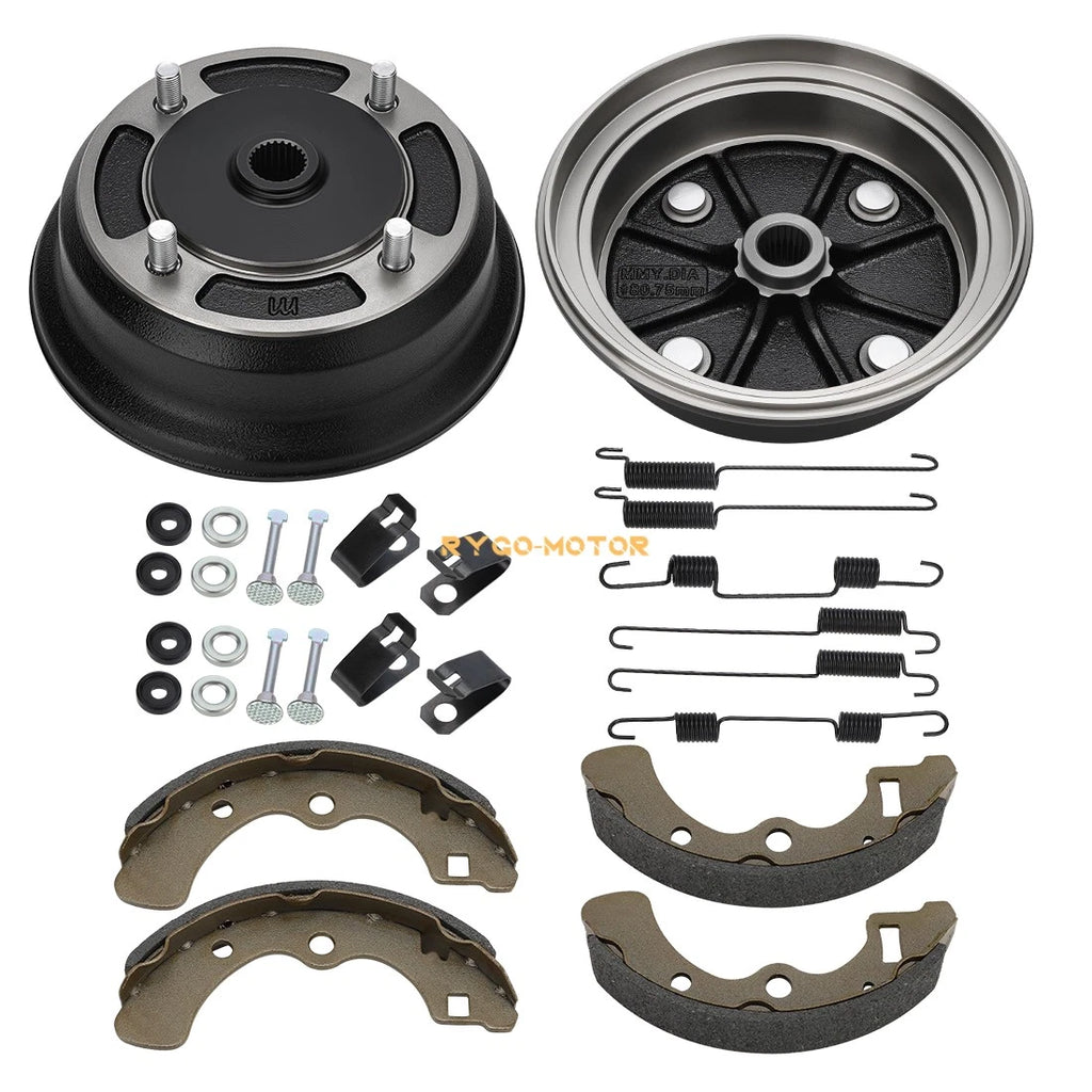 Rear Brake Drums & Shoes for Kawasaki Mule 2510 3000 3010 3020 4000 4010