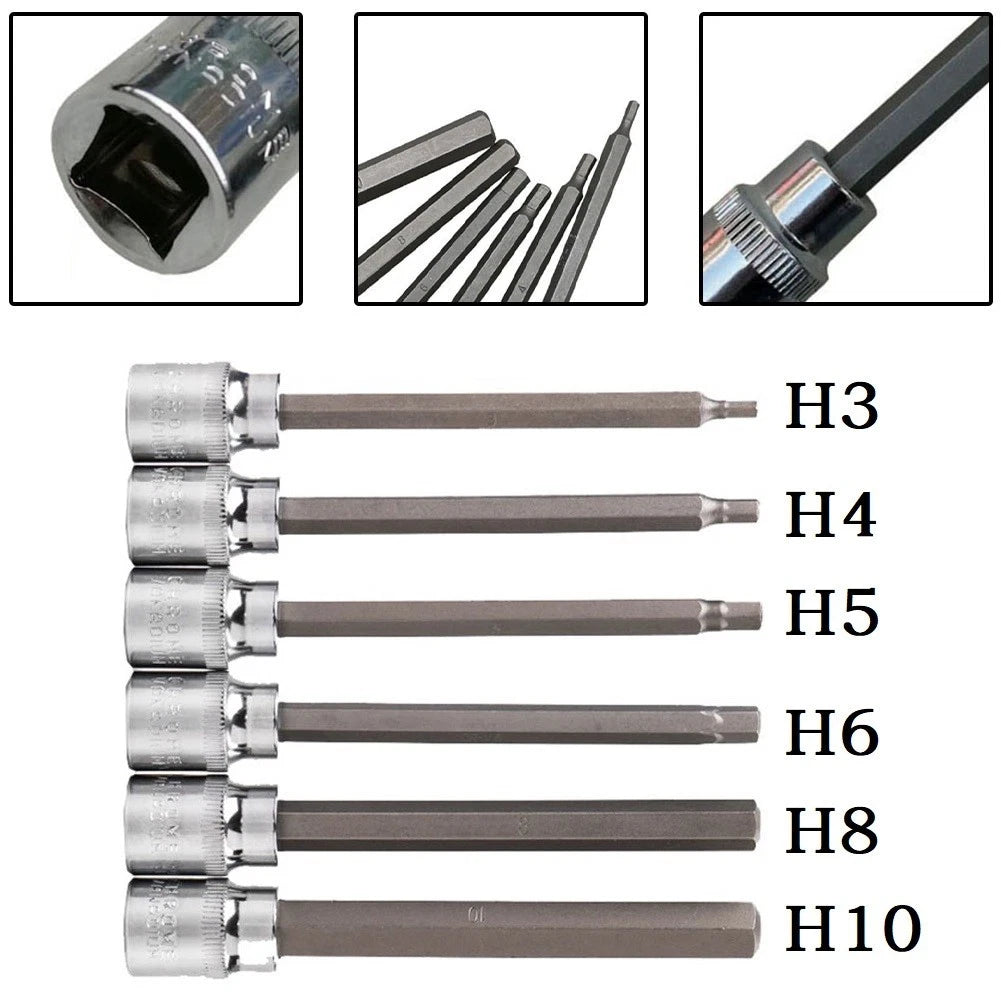 Hexagon Socket Bit Set for Power Tools (H3 H4 H5 H6 H7 H8 H10)