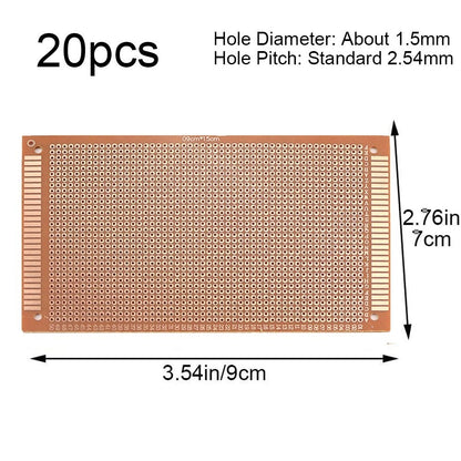 20 Count PCB Circuit Boards for Soldering and Electronics
