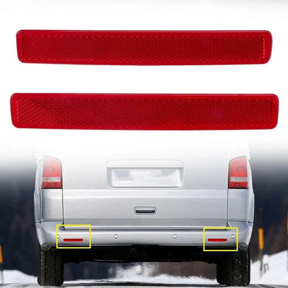 Pair of Red Lens Rear Bumper Reflectors for Transporter T5 (2003–2011)