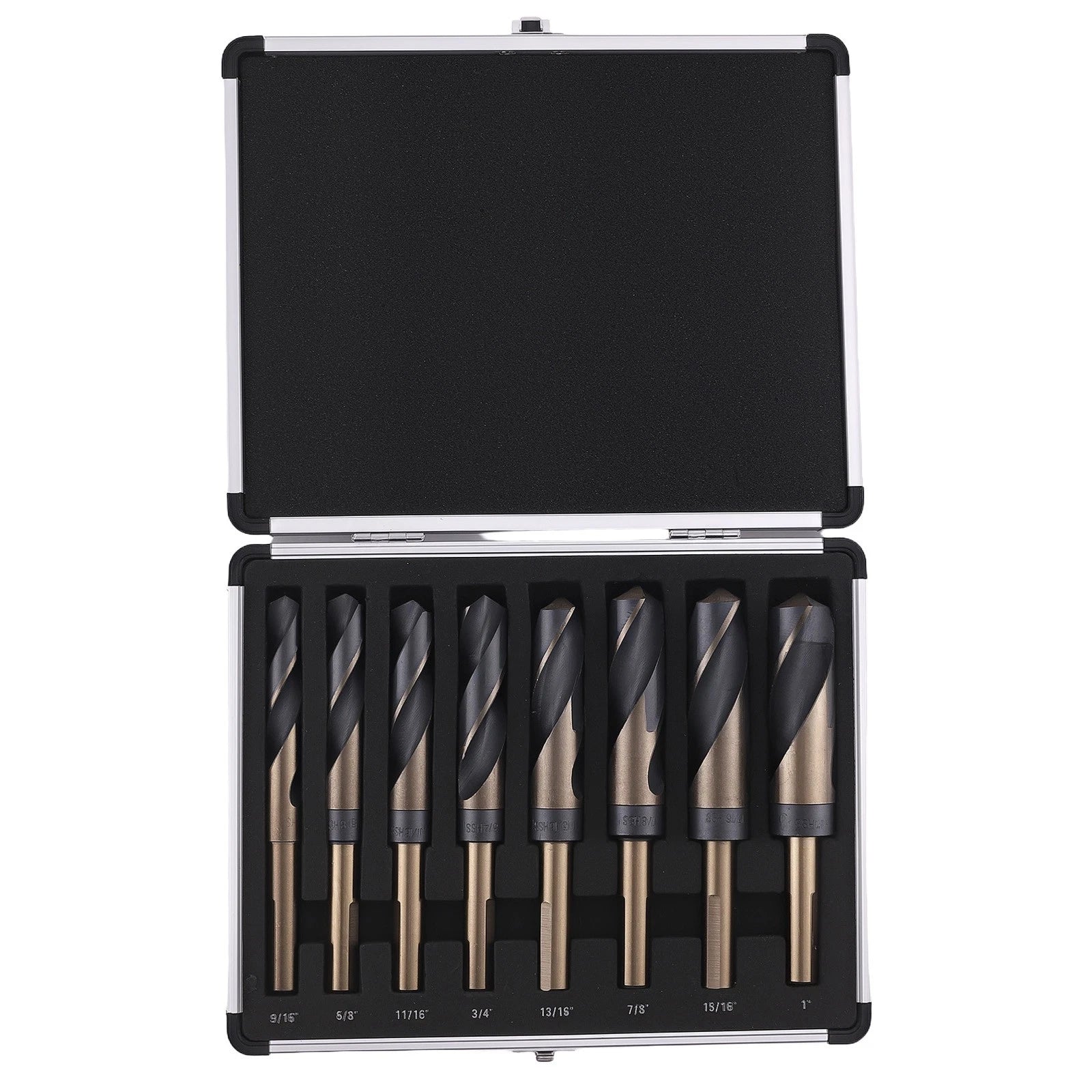 8 PCS HSS Wood Drill Bits Set 1/16" to 1" with Case