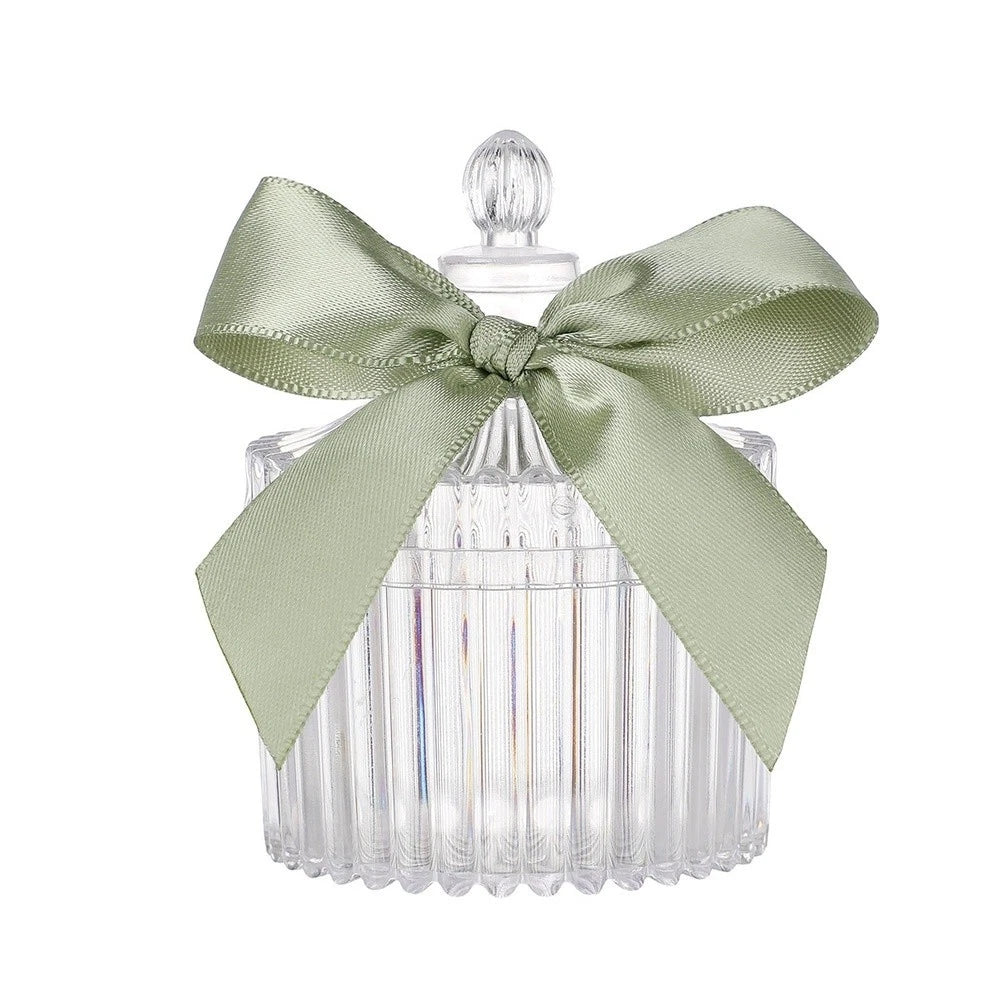 Vertical Ribbed Transparent Plastic Box for Wedding Candy Storage
