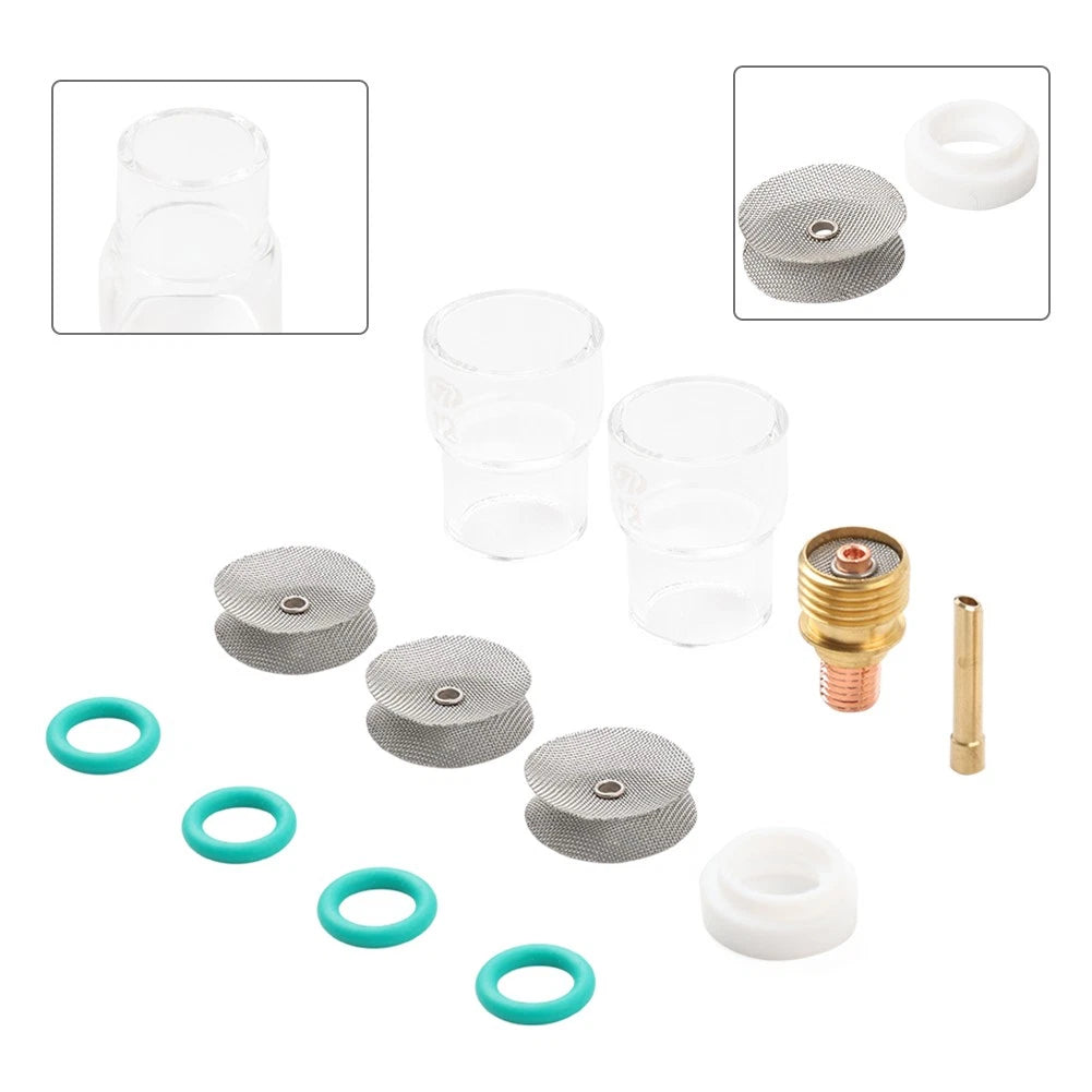 12PCS Pyrex Glass Cups Kit for WP9 WP20 WP25 (Gas Lens)