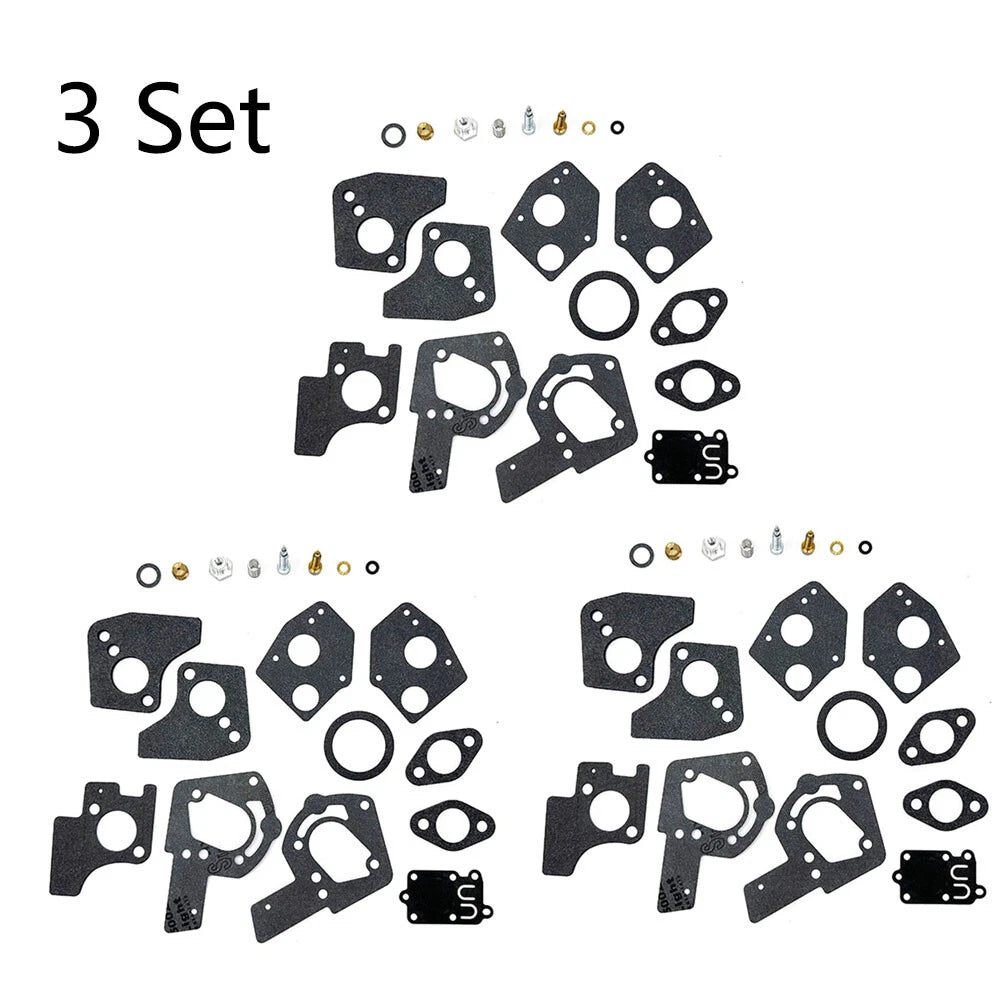 Set of 3 Carburetor Repair Kits for B&S 3HP 4HP 5HP Engines (495606 494624)