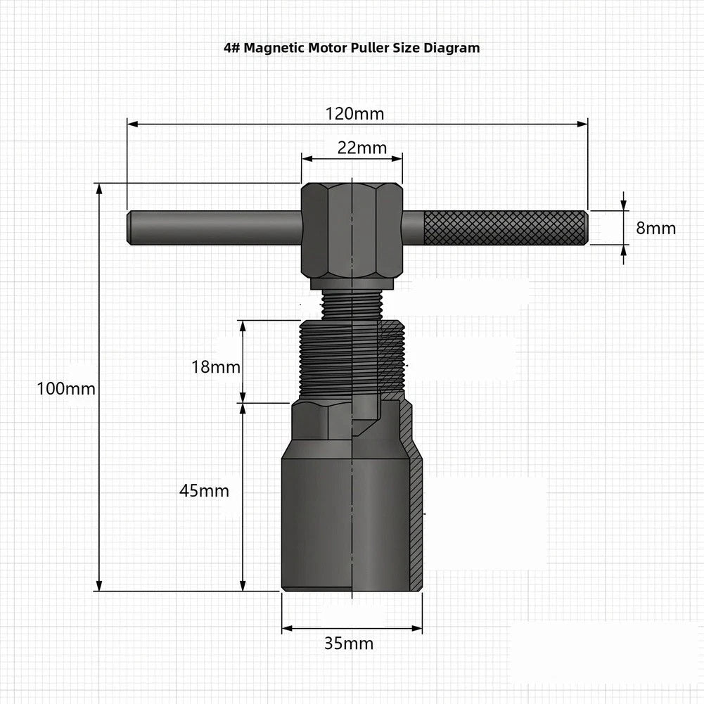 Motorcycle Engine Puller with Non-slip Knurled Handle
