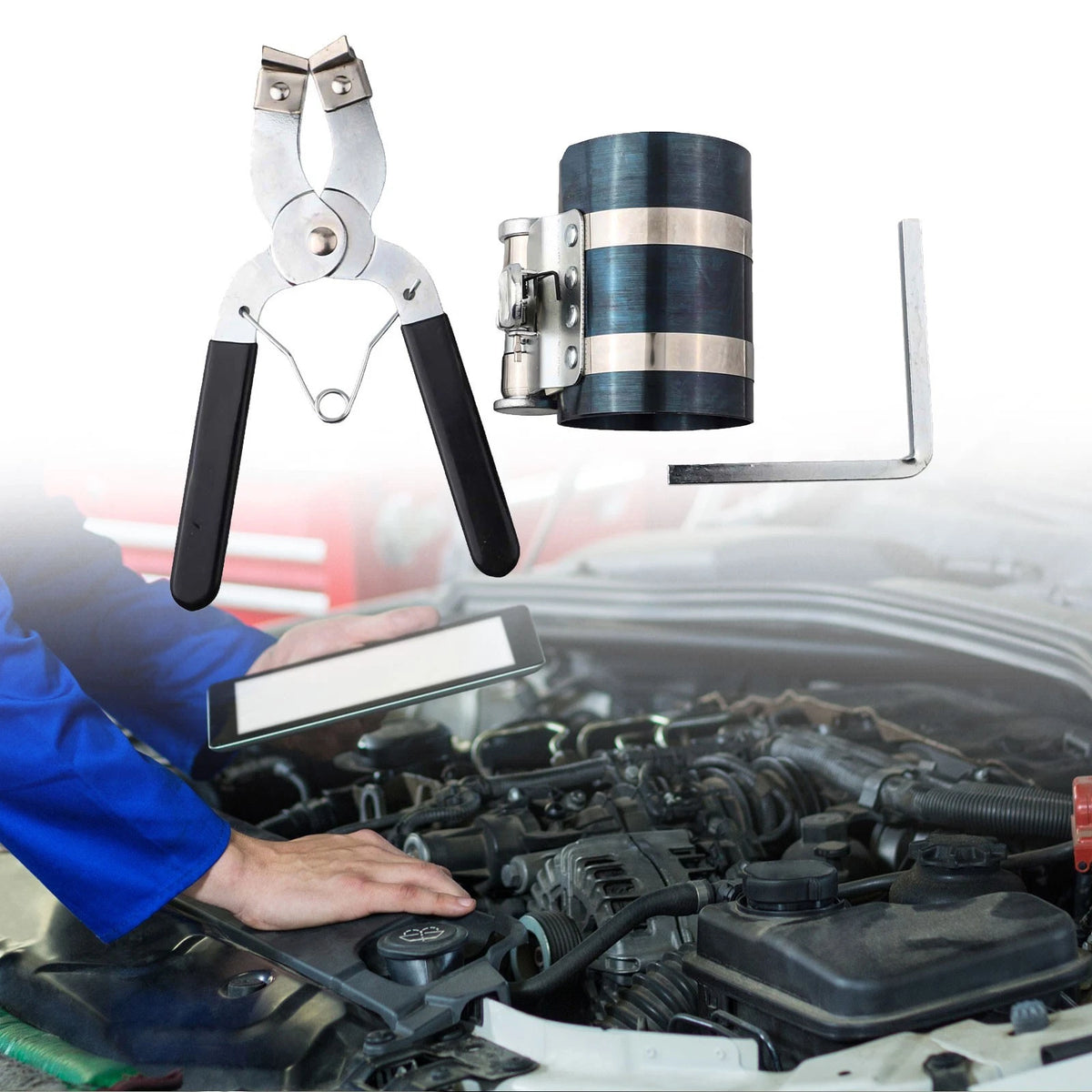 Adjustable 3 Inch Piston Ring Installer Set for Mechanics Choice