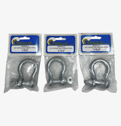 3X Hot Dipped Galvanized Steel Shackles 3/8'' for Whitecap S-1532P