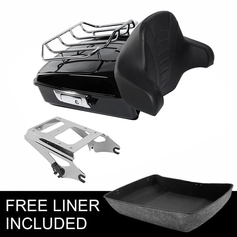 Chopped Trunk Backrest Rack for Harley Road King Glide (2009–2013)