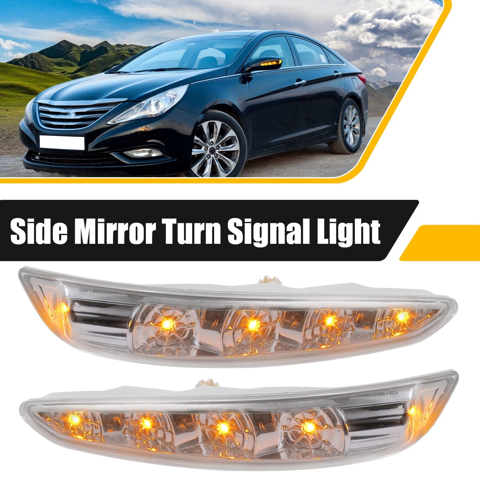 LED Turn Signal Side Mirror Pair for Hyundai Sonata (2011–2014)