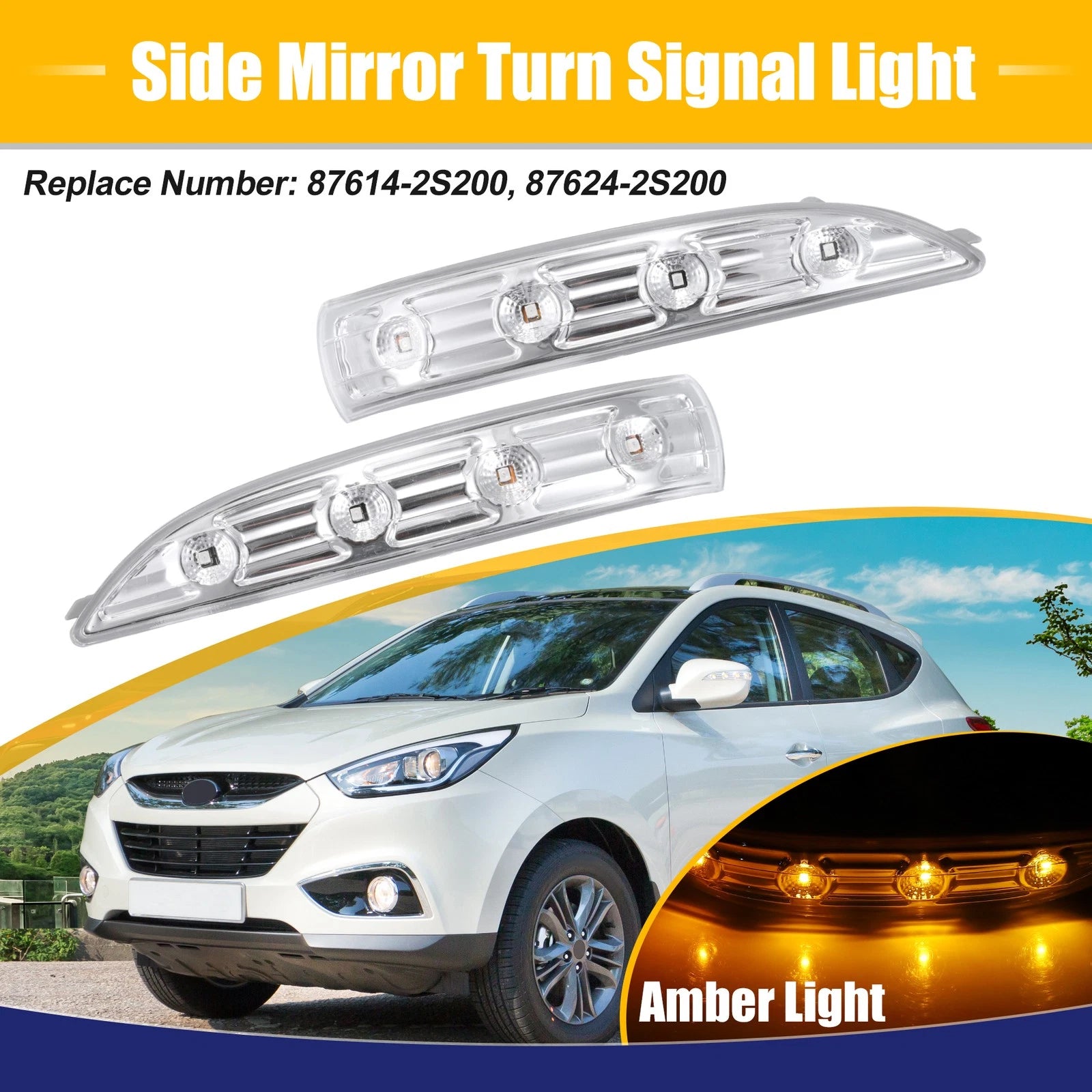Mirror Turn Signal Light Kit Front Left Right for Hyundai Tucson (2016–2023)