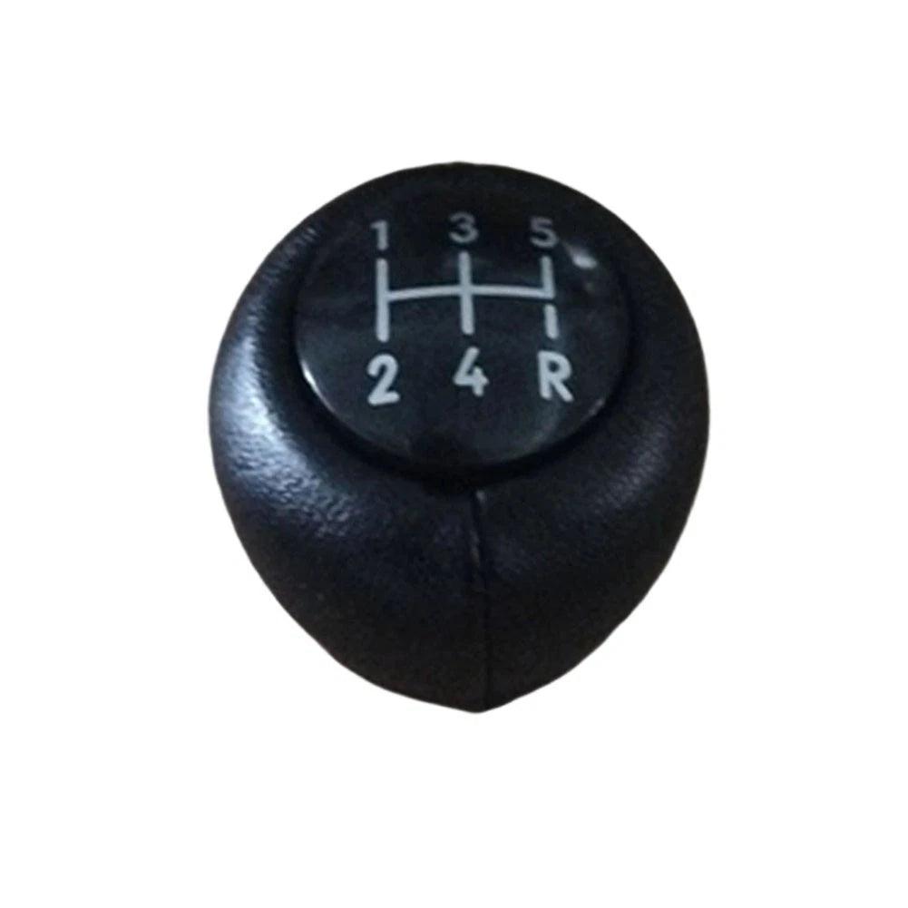 5 Speed Gear Shift Knob for Car (Black Leather Wrapped, ABS Plastic Base)