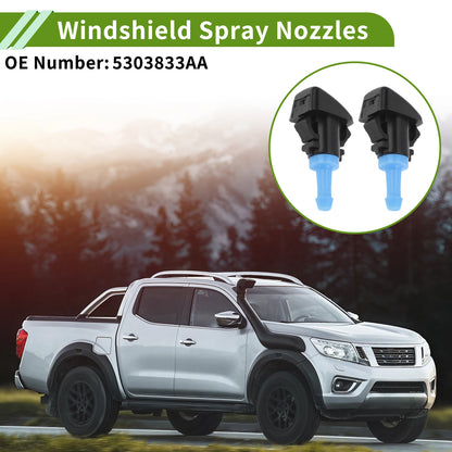 Set of 1 Windshield Washer Nozzle with Hose Connector for Ram (No. 5303833AA)