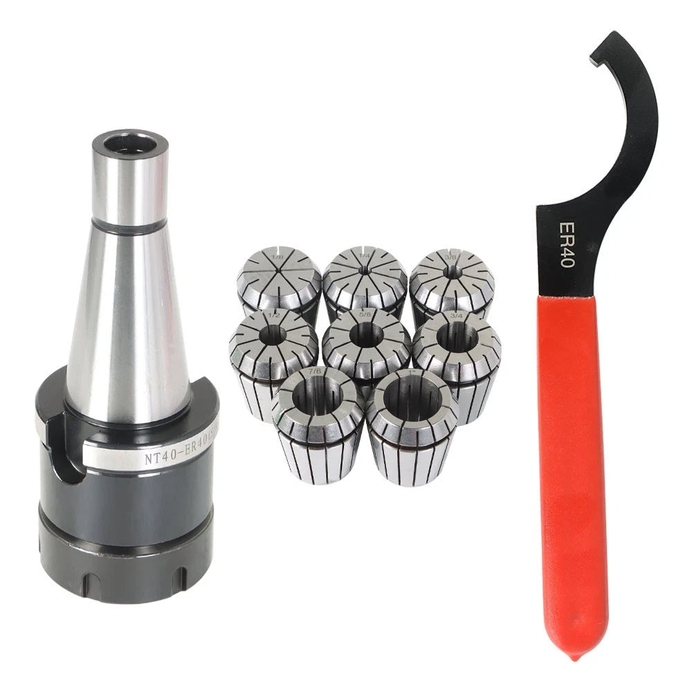 10-Piece #40 ER-40 Spring Collet Chuck for Precision Machining
