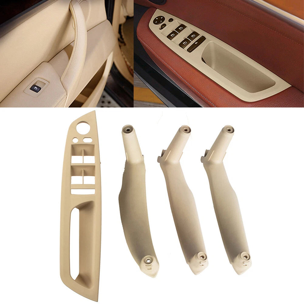 4X Inner Interior Door Pull Handle Trim Cover for BMW X5 E70 X6 E71 E72 (2007–2013) Beige RHD