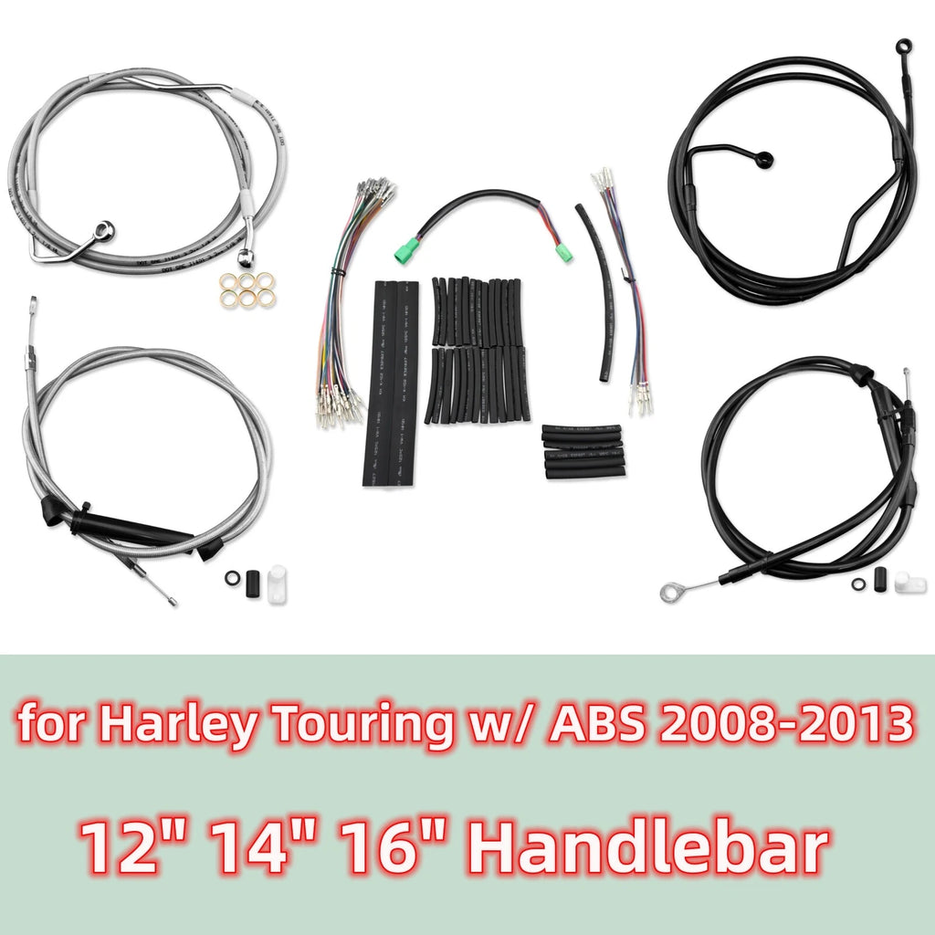 Extended Handlebar Cable Kit for Harley Touring (2008–2013) 12" 14" 16"