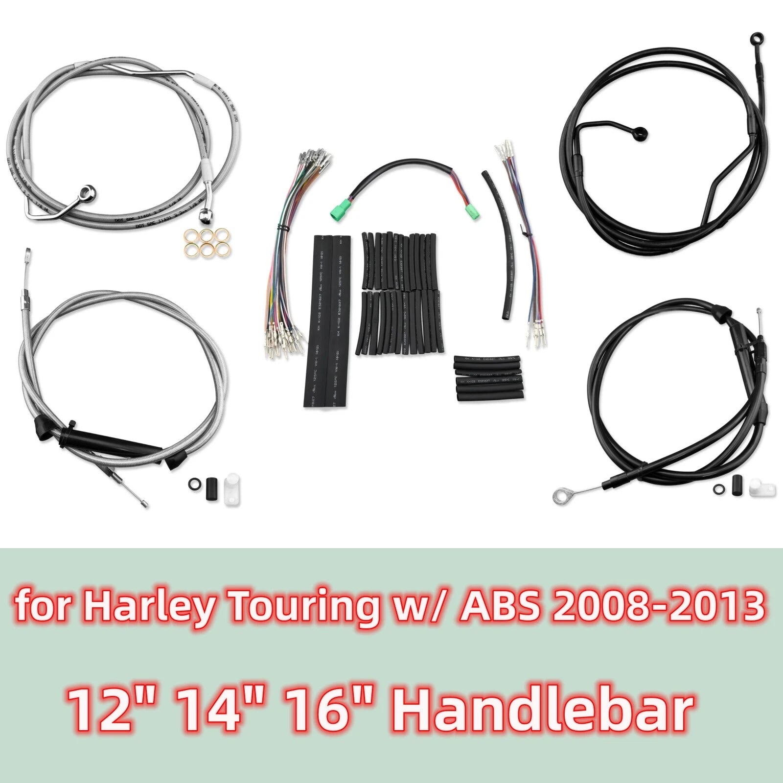 Extended Handlebar Cable Kit for Harley Touring (2008–2013) 12" 14" 16"