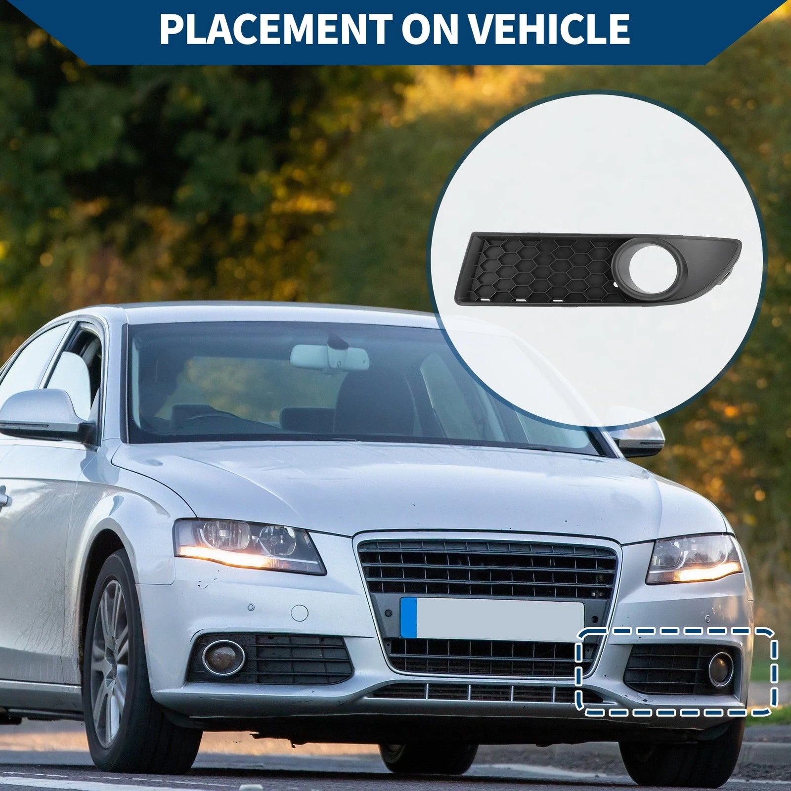 Front Left Fog Light Grill Replacement for Volkswagen Polo GTI (2006–2009)