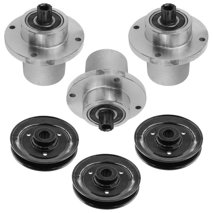 Deck Spindle and Pulley Replacement for Hustler FasTrak SD Z4 Trimstar (54")