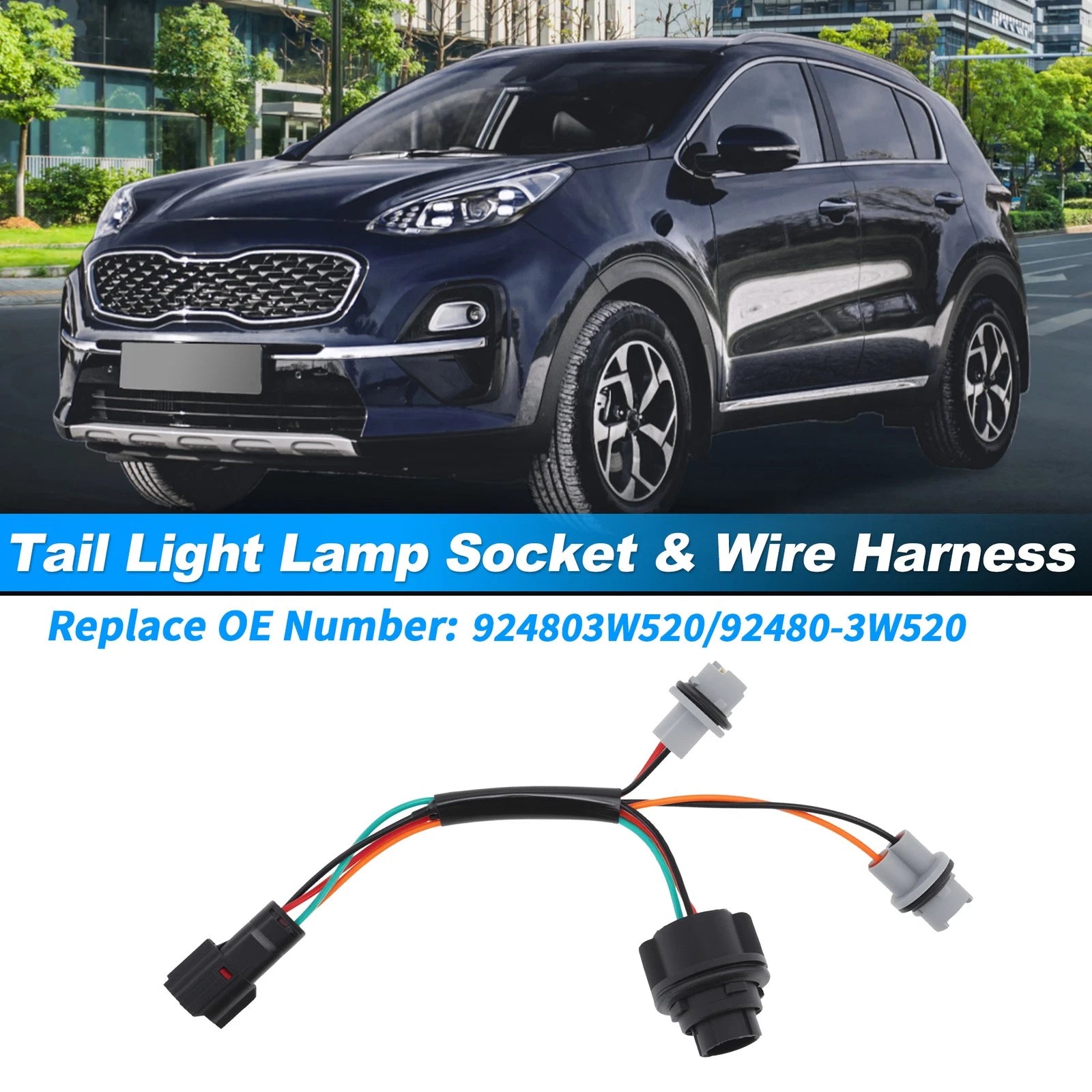 Tail Light Socket Wire Harness for Kia Sportage (2014–2016) 92480-3W520