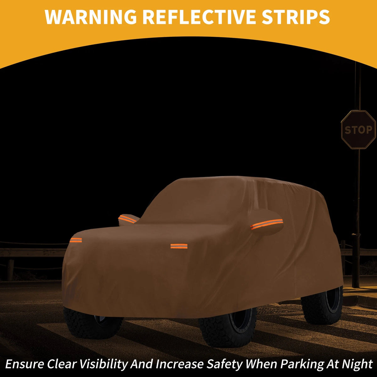 Waterproof Car Cover for Ford Bronco 2DR (210D-PU, Orange)