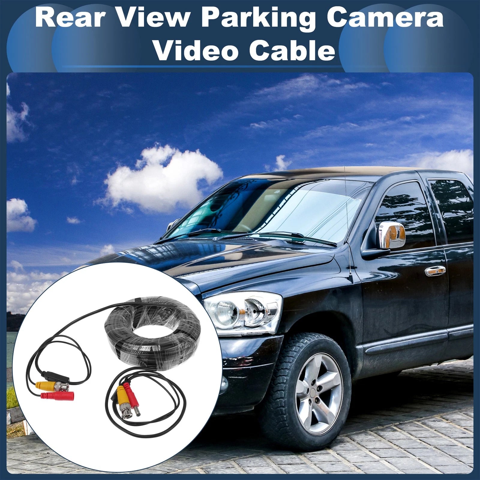 20M Reverse Rear View Parking Camera Video Cable BNC+DC for