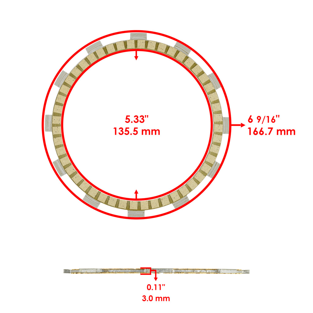 Clutch Friction Plate Replacement for Yamaha 4XV 36Y 2000–2007