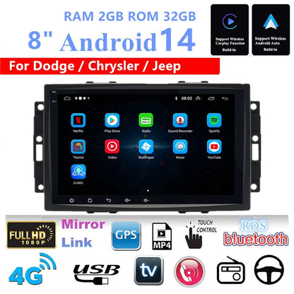 8'' Car Stereo GPS Head Unit for Jeep Grand Cherokee (2004–2007)