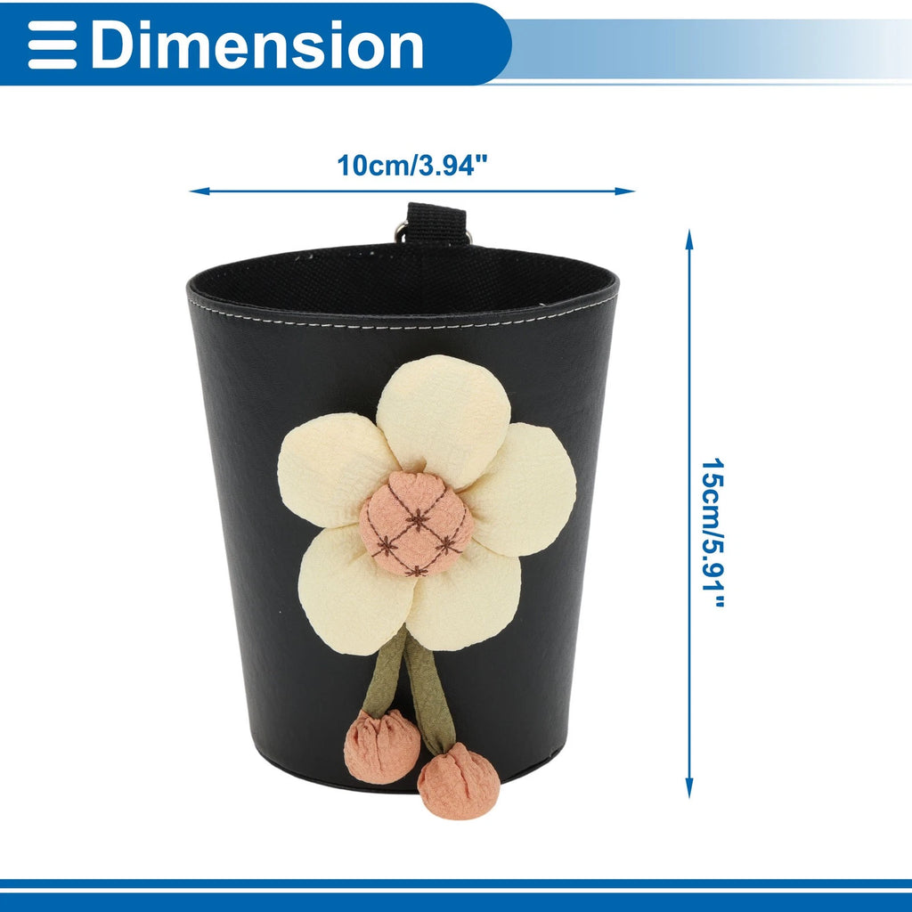 Car Trash Can for Universal Use (1 Pc) - Oval Five-Petal Flower Design