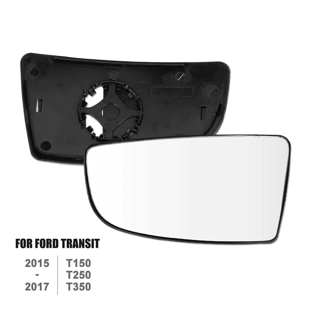 Left Side Mirror Glass Replacement with Backing Plate for Ford Transit T150 T250 T350 (2015–2020)