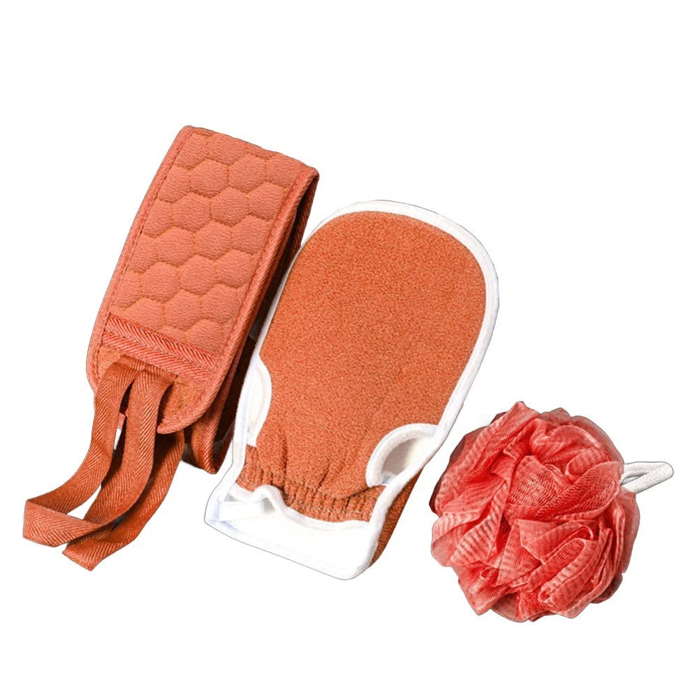3Pcs Exfoliating Scrub Sponge Set for Shower and Back Massager