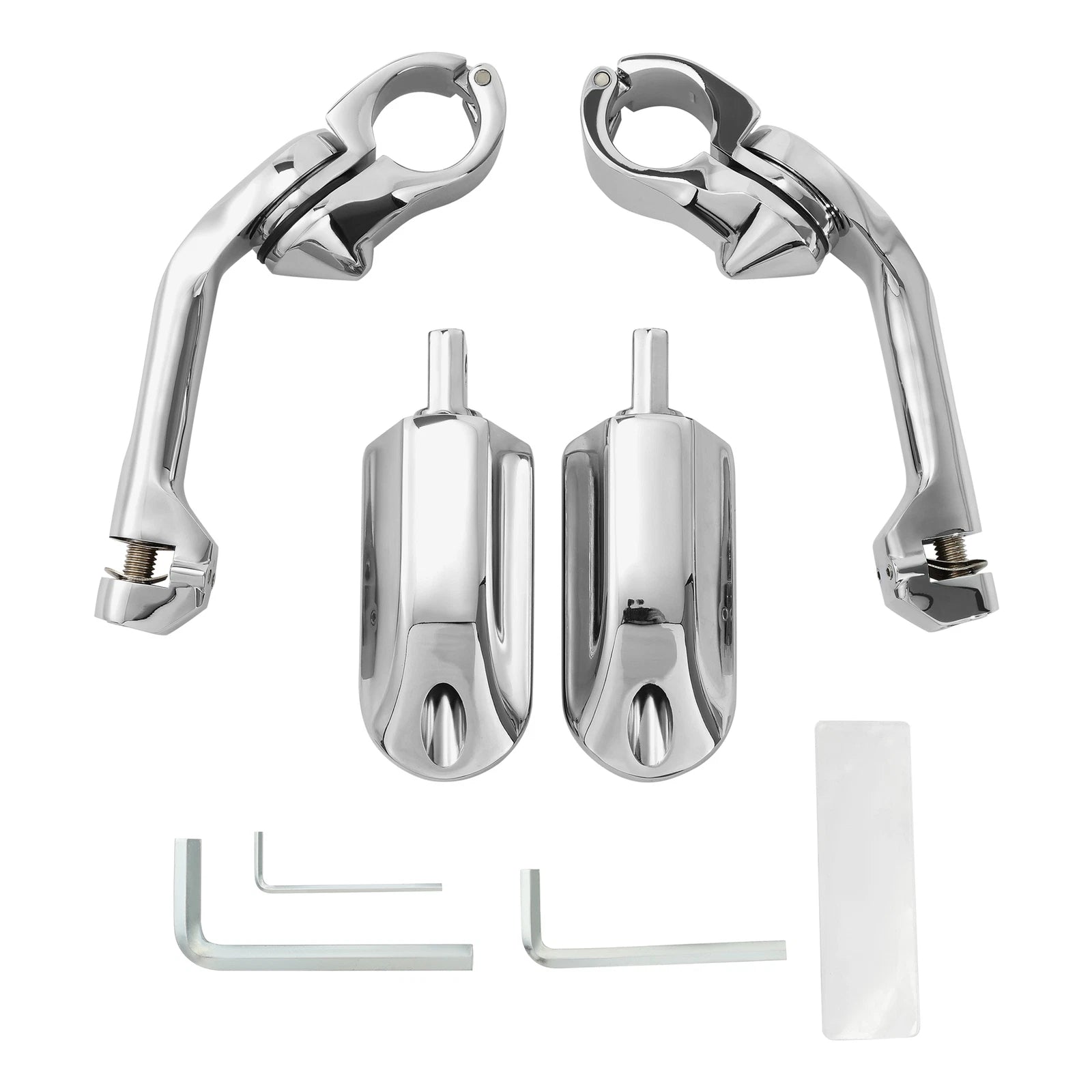 Chrome Long Angled Highway Engine Guard Foot Pegs for Harley Davidson
