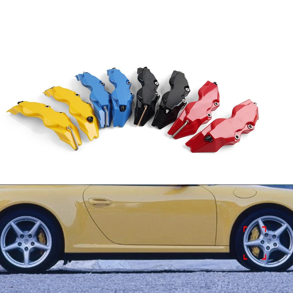 2X 3D Style Red Disc Brake Caliper Covers for Universal Fit (All Years)