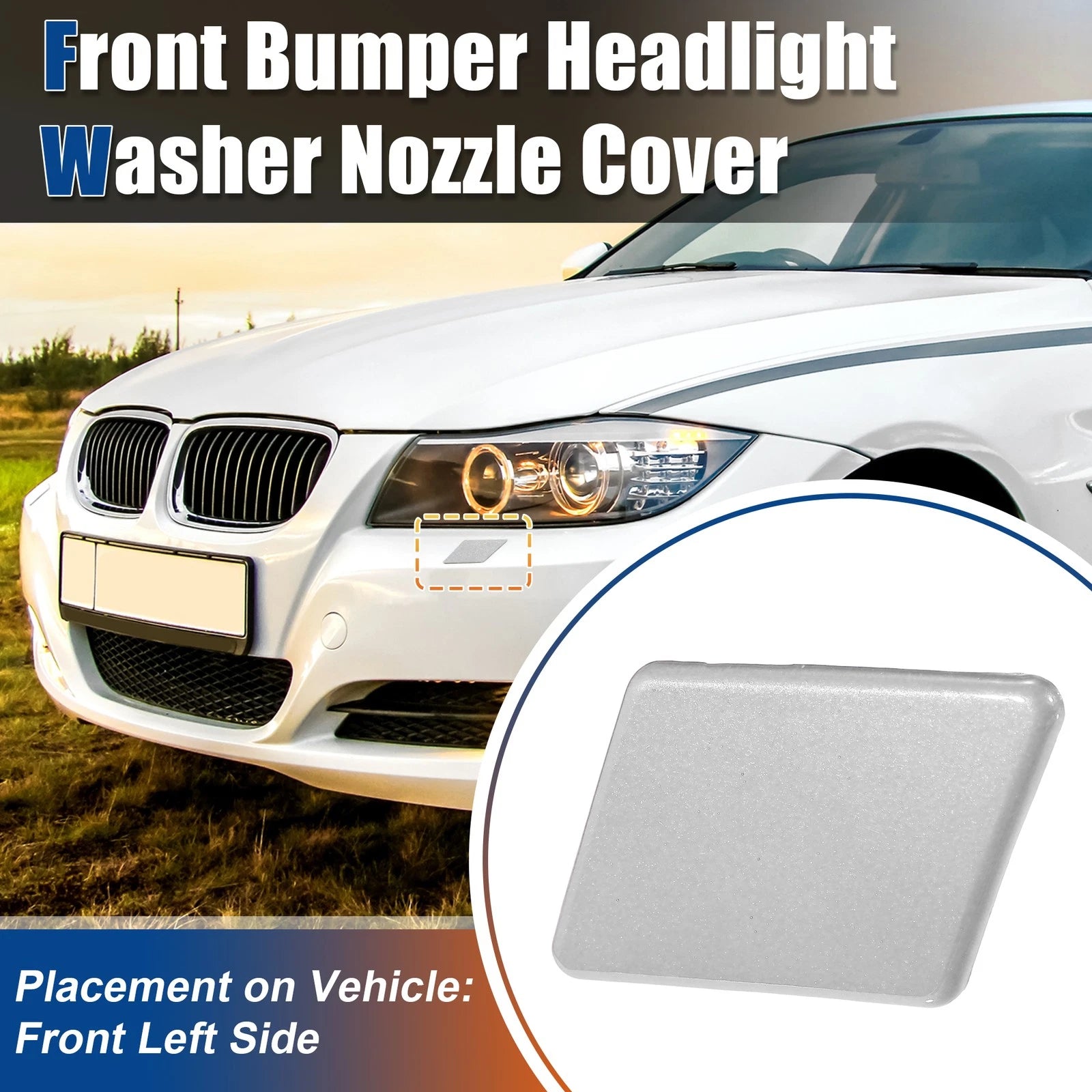 Left Side Front Bumper Washer Nozzle Cover for BMW E90 E91 (2006–2012)
