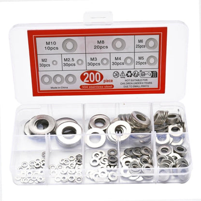 200pcs Copper Plated Q235 Carbon Steel Washers 2mm - 10mm Round Flat
