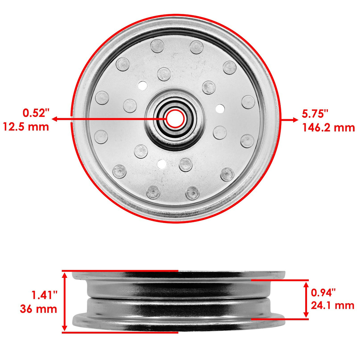 Flat Idler Pulley Replacement for Bad Boy ZT Series Mower Deck (48-60")