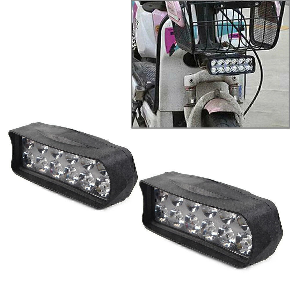 2 Pcs New Motorcycle Headlight Spot Fog Light 12-LED Headlamp For Car UTV ATV