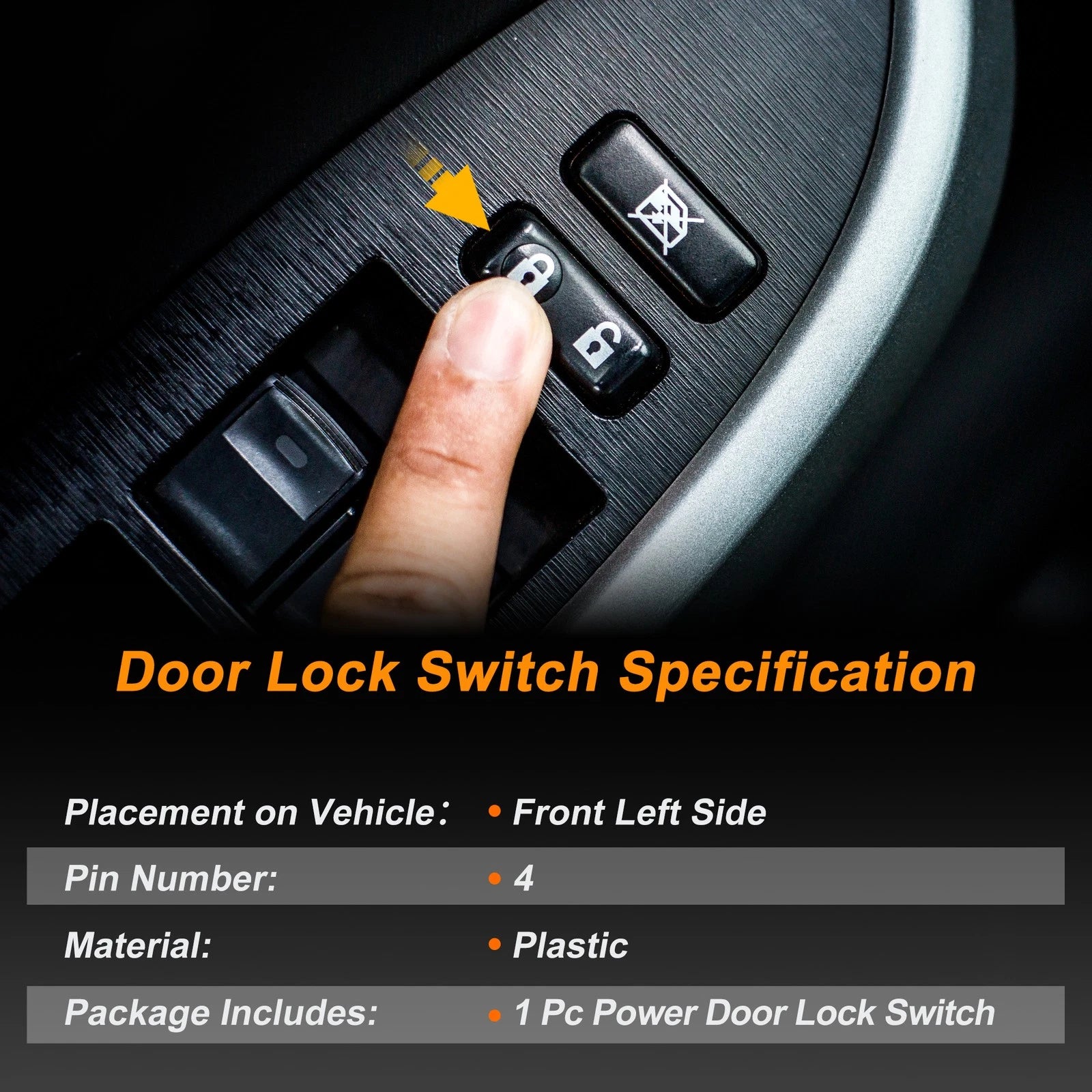 Front Left Door Lock Switch OEM Replacement for Volkswagen Passat 2012-2013