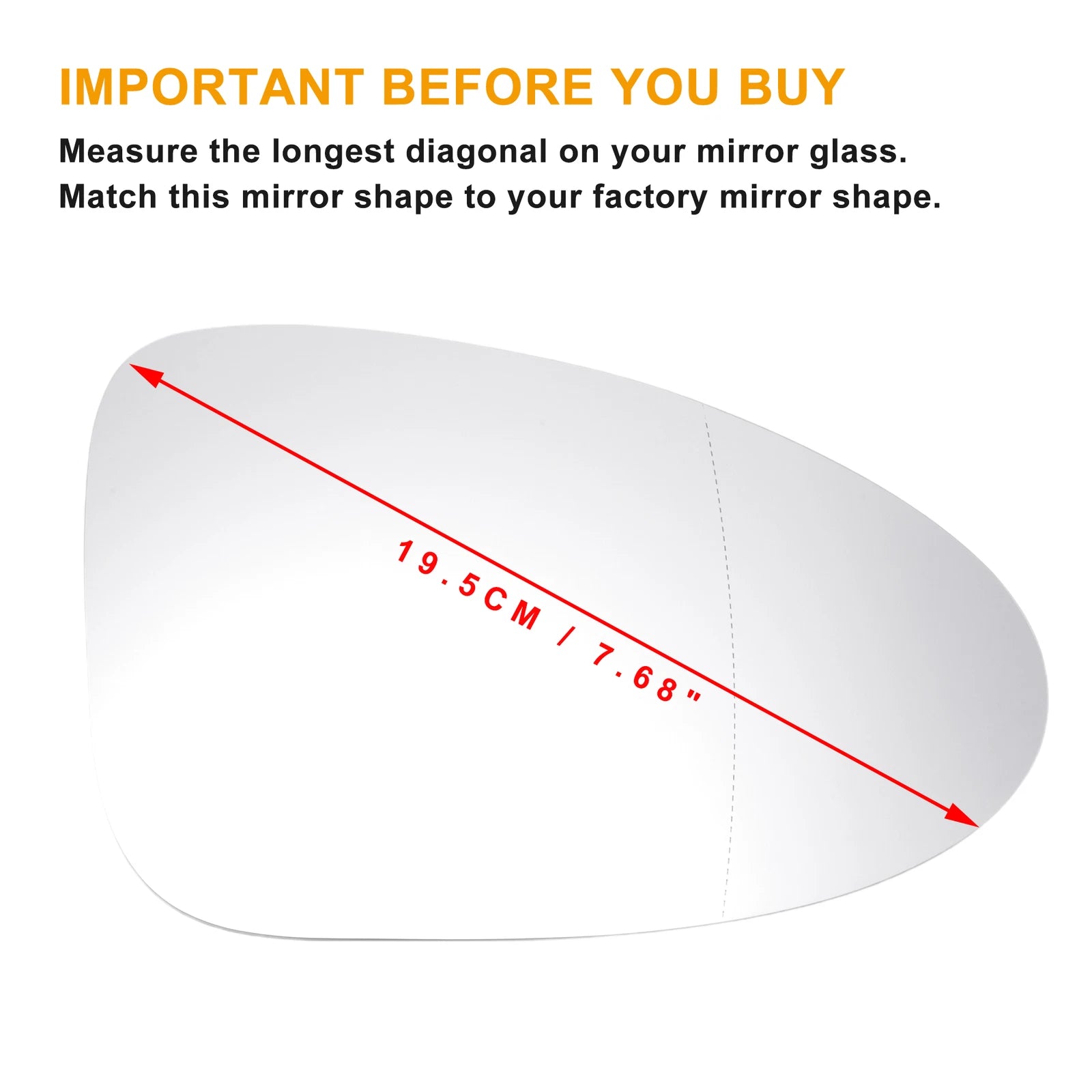 Right Side Heated White Mirror Glass for Porsche Macan (2014–2018)