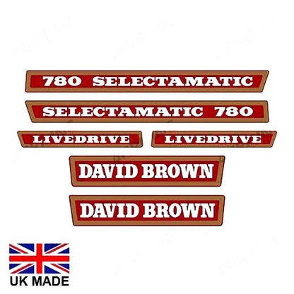 Decal Set for David Brown 780 Selectamatic Tractors