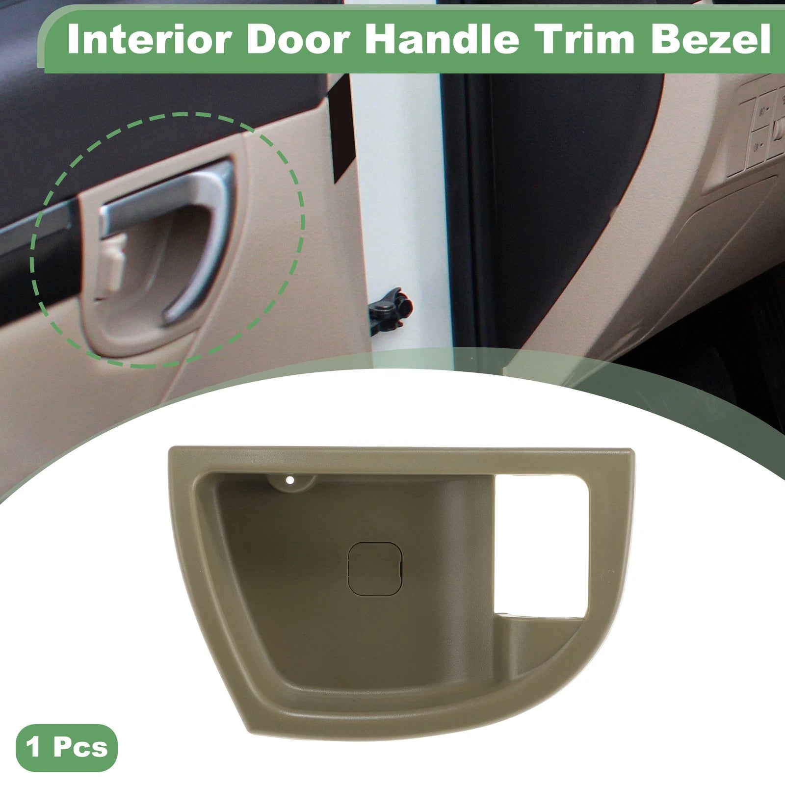 Front Right Interior Door Handle Trim Bezel Replacement for Hyundai Santa Fe (2007–2012 Beige)