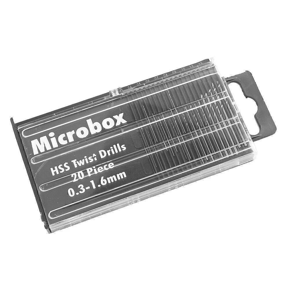20PC HSS Mini Micro Twist Drill Bit Set (0.3-1.6mm) with Case