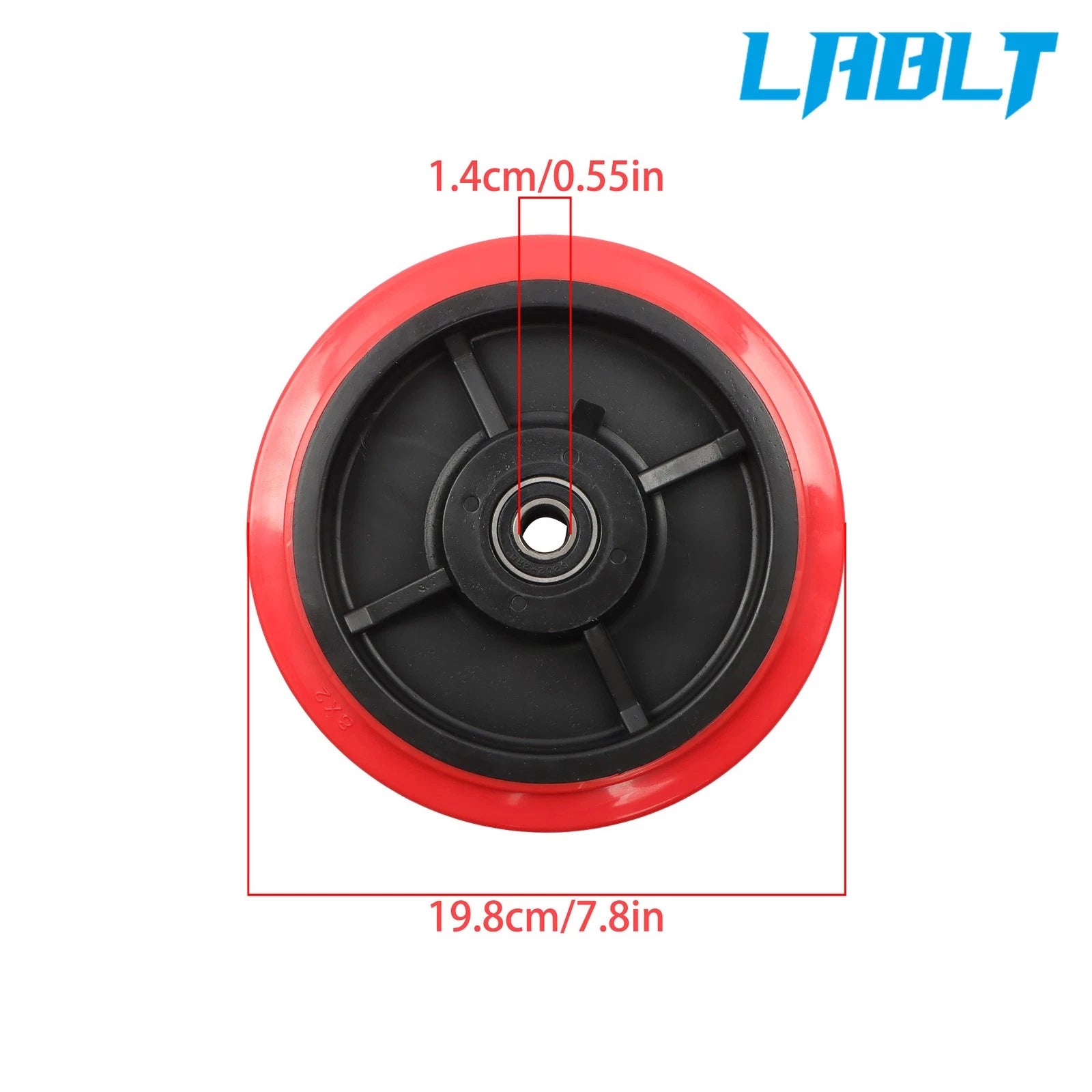 Set of 4 Caster Wheels for (8" × 2", Polyurethane, 1100lb)