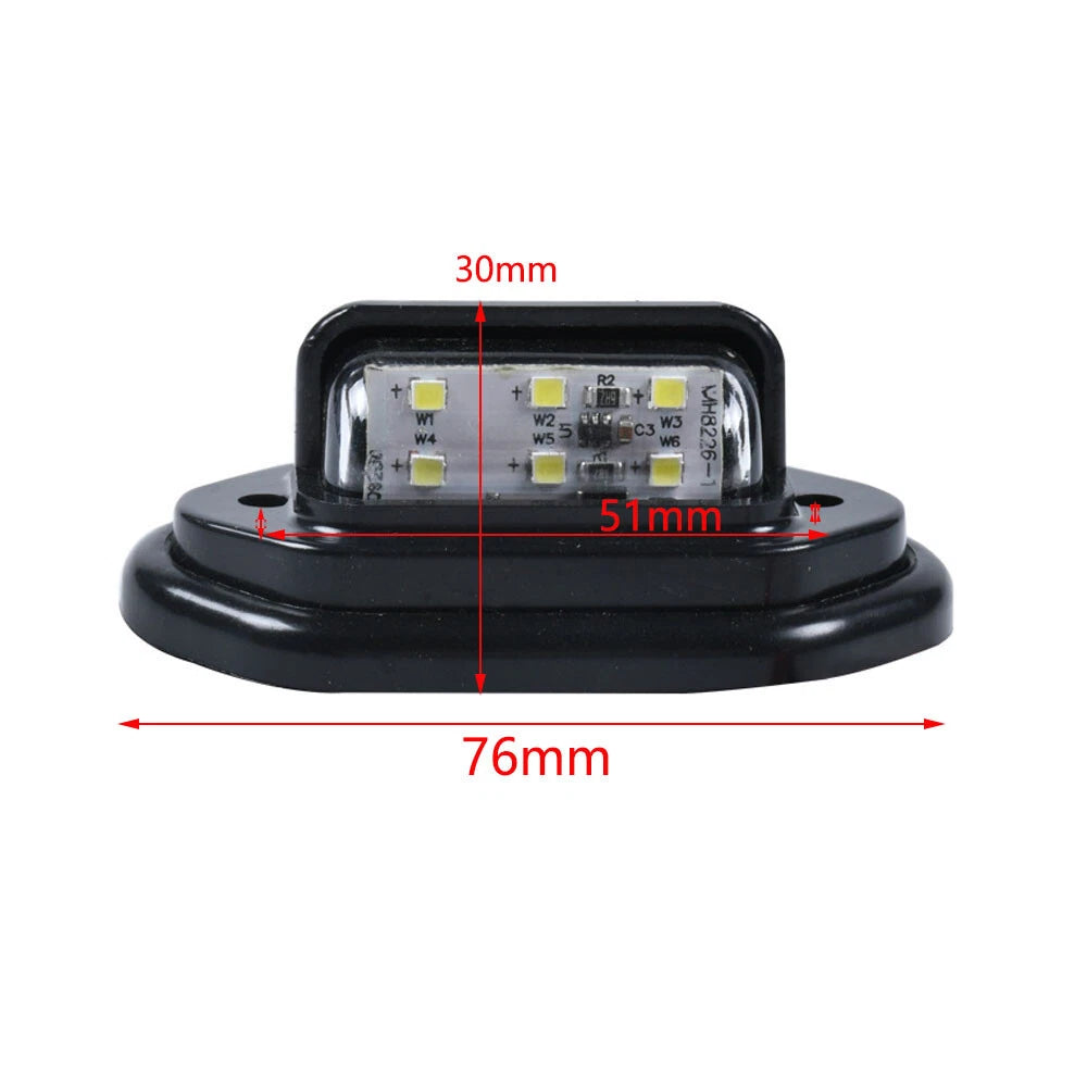 10Pcs LED Signal Tail Lamp License Plate Lights for Car Truck Boat