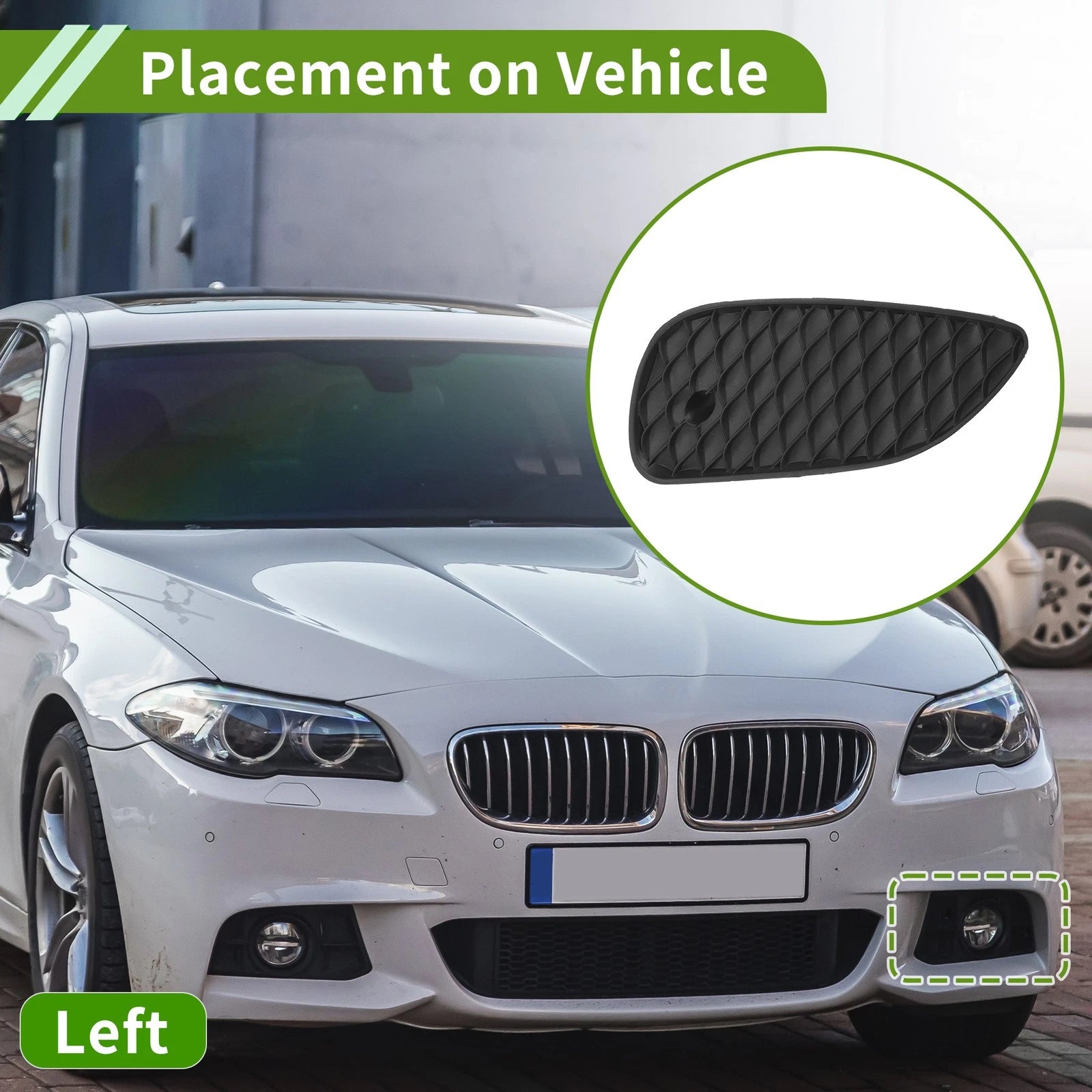 Front Left Fog Light Grill Replacement for Mercedes Benz GLA250 (2015–2017)