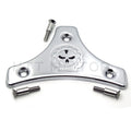 Chrome Sissy Bar Backrest Pad Mount Kit w/ Skull Plate for Harley Touring (2009–2017)