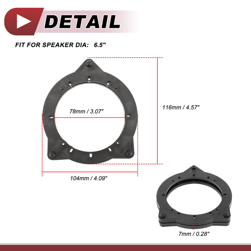 Speaker Spacer Ring Adaptor for BMW 230i (2017–2021) Front Doors 6.5" 2 Pcs