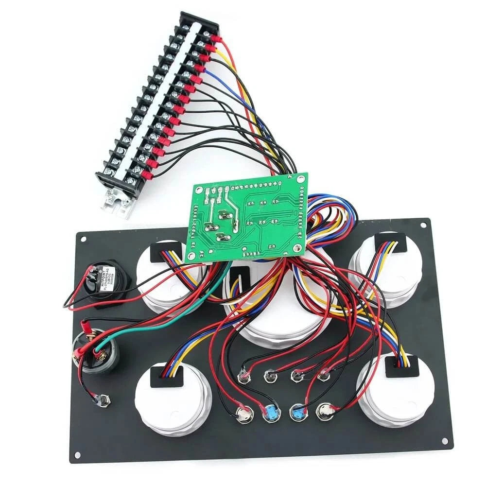 5 Gauge Set with Instrument Panel & Harness 0-3000RPM for Marine Boat Yacht
