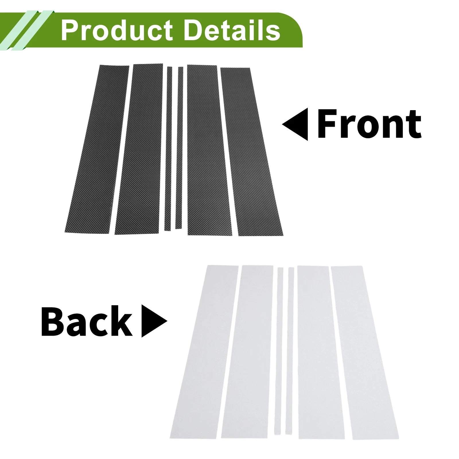 6 Pcs Pillar Window Trim Replacement for Chevy Suburban (2015–2020)